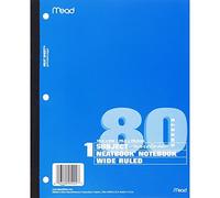 Neatbook 1sub W/R 8x10.5 Size 80ct Mead Neatbook One Subject Wide Ruled Notebook