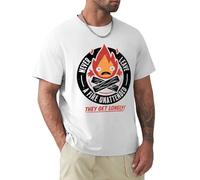 NeatDady Howl's Moving Castle Calcifer A Heart is A Heavy Burden T Shirt Men Tops Tee White XL