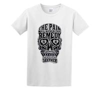 NeatDady Seether Skeleton Skull T Shirt Men Tops Tee White L
