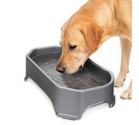Neater Pet Brands Big Bowl for Dogs - Extra High Capacity Dog Water Bowl (4.7 Liters), Gunmetal Grey