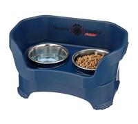 Neater Pet Brands Neater Feeder Deluxe Mess Proof Dog Bowls Elevated for Medium Dogs 19-40 lbs, Made in USA, No Spill Raised Dog Food Bowl Stand Feeding Station, Food and Water Bowl Set, Dark Blue