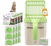 Neater Pet Brands - Neater Scooper Cat Litter Scoop and 195 Count Refill Bag Bundle - Cat Litter Sifter Poop Scoop System with Extra Waste Bags, Green