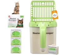 Neater Pet Brands - Neater Scooper Cat Litter Scoop and 60 Count Refill Bag Bundle - Cat Litter Sifter Poop Scoop System with Extra Waste Bags, Green