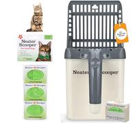 Neater Pet Brands - Neater Scooper Cat Litter Scoop and 60 Count Refill Bag Bundle - Cat Litter Sifter Poop Scoop System with Extra Waste Bags, Grey