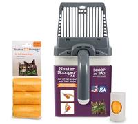 Neater Pet Brands Neater Scooper XL Cat Litter Scoop, 60 Refill Bags - Extra-Large Capacity Mess-Free Cat Litter Scooper with Bag for Large & Multiple Cats, Spill-Proof Litter Box Scooper with Holder