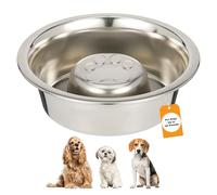 Neater Pet Brands Slow Feed Bowl Stainless Steel - Standard Bowls Fit Elevated Feeders (1 Cup, Stainless Steel)
