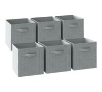 NEATERIZE 33x33x33cm Storage Cubes - Set of 6 Storage Baskets | Collapsible Fabric Storage Box Features Dual Reinforced Handles | Cube Storage Bins | Foldable Storage Box and Toy Basket [Grey]