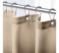 NEATERIZE Shower Curtain Beige - Hotel Style Beige Shower Curtains for Bathroom with Waffle Design, 72x72 Inches - Fabric Shower Curtain - Cortinas de Baño Elegantes