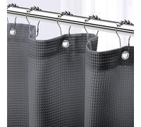 NEATERIZE Shower Curtain for Bathroom Charcoal - Hotel Style Shower Curtains with Waffle Design, 72x78 inches- Cloth Shower Curtain - Cortina de Baño