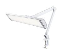 Neatfi 3,500 Lumens LED Desk Lamp - 45W Dimmable Task Light | 3 Light Modes | 540 SMD LEDs | Touch Control | 66cm Wide Metal Shade | Reading, Craft, Workbench & Office (White, CCT with Clamp)