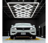 Neatfi 56,320 Lumens LED Garage Light - Ultra-Bright Shop Lighting | Easy Ceiling Installation | Auto Shops, Salons, Basements, Warehouse & Gyms (Diamond Grid, White)