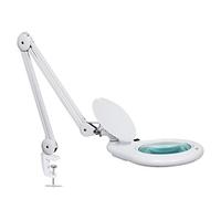 Neatfi Elite XL HD Super LED Magnifying Lamp with Clamp - 18cm Glass Lens, 5-Diopter, 6500K Daylight | Glare-Free, Adjustable Arm | Reading, Sewing & Crafting (18cm White, With Clamp)
