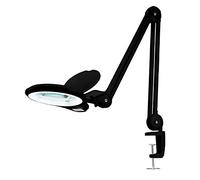Neatfi LED Magnifying Lamp, 1200 Lumens, 13cm Glass Lens, 2.25X/6X (Black) | Dimmable Task Light, Adjustable Arm, Clamp Mount, Reading, Sewing & Crafting