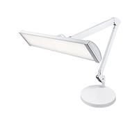 Neatfi Ultra 3,500 Lumens LED Desk Lamp - 45W, 66cm Wide Metal Shade, 270 SMD LEDs, Shadow-Free | Adjustable Brightness | Non-Flickering Task Light for Nail, Craft & Office (White, Non-CCT with Base)