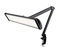 Neatfi Ultra 3,500 Lumens LED Desk Lamp - 45W, 66cm Wide Metal Shade, 270 SMD LEDs, Shadow-Free | Adjustable Brightness | Non-Flickering Task Light for Nail, Craft & Office (Black, Non-CCT with Clamp)