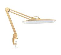 Neatfi XL 2,200 Lumens LED Desk Lamp with Clamp, 24W Bright, 50CM Wide LED Lamps, 4 Level Brightness, Dimmable, Eye-Caring, Desk Light for Bedroom & Office (Non-CCT with Clamp, Gold)