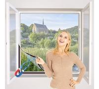 NeatiEase DIY Insect Protection Magnetic Window, Max 150 x 180 cm, Magnetic Frame for Fly Screen, Window, Mosquito Screen, Fly Protection, Insect Protection Fabric, Can Be Cut to Size (White Frame,