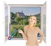 NeatiEase DIY Insect Protection Magnetic Window, Max 150 x 180 cm, Magnetic Frame for Fly Screen, Window, Mosquito Screen, Fly Protection, Insect Protection Fabric, Can Be Cut to Size (White Frame,