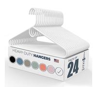 Neaties Heavy Duty Plastic Hangers Bulk Made in USA (6 to 108 Pack Available or Hangers 24 Pack) Strong Clothes Hangers Bulk | Coat Hangers Plastic, Hangers Heavy Duty, Plastic Hanger (White 24 Pack)