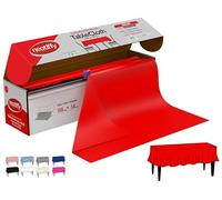 Neatiffy Disposable Plastic Table Cloth Roll | 137 cm x 33 m Waterproof Tablecloth | Table Cover for Rectangle, Square, Round Oval Tables | Picnic, Party, Banquet, Birthdays, Weddings (Red)