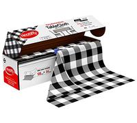 Neatiffy Disposable Plastic Table Cloth Roll | 54 in x 108 Ft Waterproof Tablecloth | Table Cover for Rectangle, Square, Round Oval Tables | Picnic, Party, Banquet, Birthdays, Weddings, BlackCheckered