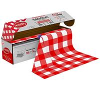 Neatiffy Disposable Plastic Table Cloth Roll | 54 in x 108 Ft Waterproof Tablecloth | Table Cover for Rectangle, Square, Round Oval Tables | Picnic, Party, Banquet, Birthdays, Weddings, Red Checkered