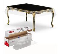 Neatiffy Disposable Plastic Table Cloth Roll, Party/Banquet Table Cover, Tablecloths for Rectangle/Round/Square Tables, Equals to 12 Picnic Pack (Clear)