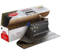 Neatiffy Disposable Plastic Table Cloth Roll, Party/Banquet Table Cover, Tablecloths for Rectangle/Round/Square Tables, Equals to 12 Picnic Pack (54 Inch x 100 Feet, Black Golden Dot)