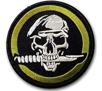 NeatPatch Skull Knife Green Beret US Army Special Forces Patch Embroidered Iron on Ranger Commando Seal Air Force USAF Liberty Eagle Military Veteran Naval Aviator Top Gun