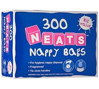 Neats - Nappy Bags, 300 Bulk Box, Tie Handle Disposable Sacks for Nappies, Wipes & Diapers, Fresh Fragrance