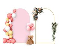 Neatsure Arch Backdrop Stand and Cover Set, 7.2FT Metal Photo Balloon Arch Backdrop Stand for Wedding Birthday Party Baby Shower Ceremony Graduation Decoration, Pink