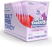 NeatSweets Vegan Sweets with Low Sugar - High Fibre, Gluten Free Plant Based Gummy Bears - 1.6g of Sugar per 50g Low Calorie No Added Sugar Guilt-Free Delicious Candy, Fruity Berry Bears x12 50g Packs