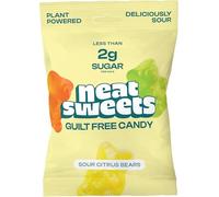 NeatSweets Vegan Sweets with Low Sugar - High Fibre, Gluten Free Plant Based Gummy Bears - 1.6g of Sugar per 50g, Low Calorie, No Added Sugar, Guilt-Free Delicious Candy, Sour Citrus Bears x1 50g Pack