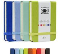 NeatVilla Mini Pocket Notebook 8 x 11 cm, A7 Notebook Hard Paste 192 Separable Sheets, Pocket Notebook Leather Colour, Notepad Small Travel Notebook for Gift, Pack of 4 (Multicolor)