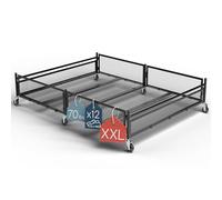 NEATWAY Under Bed Storage with Wheels - XXL 65L Metal Frame Rolling Bin & Shoe Organizer, Large Container 31.5"x23.6" - Ideal for Toys, Bedding & Clothes