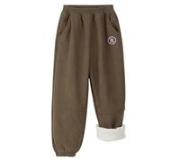 NEAWEALY Boys' Corduroy Pant Kid Warm Sweatpants Ankles Pants Elastic Bunches Age 8-9 Years Brown