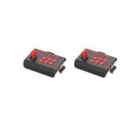 NeaxgeandX 2 set of Arcade Rocker Game Joystick 13 Buttons for Game Console Smartphones Computer Black Red, 14.5x7x11.5 cm