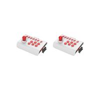 NeaxgeandX 2 set of Arcade Rocker Game Joystick 13 Buttons for Game Console Smartphones Computer White Red, 14.5x7x11.5 cm