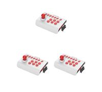 NeaxgeandX 3 set of Arcade Rocker Game Joystick 13 Buttons for Game Console Smartphones Computer White Red, 14.5x7x11.5 cm