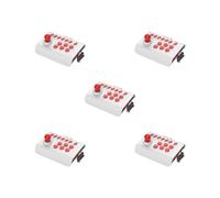 NeaxgeandX 5 set of Arcade Rocker Game Joystick 13 Buttons for Game Console Smartphones Computer White Red, 14.5x7x11.5 cm