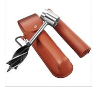 NeaxgeandX Hand Auger Drill Bit Bushcraft Puncher Hand Screw Drill for Camping Brown, Set