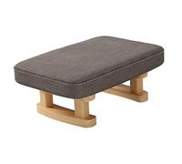 NeaxgeandX Rectangle Step Stool Footrest with Wooden Legs for Dining Bedroom Desk dark gray, Dark Grey, 41x30x18 cm
