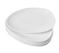 Neaylfe 6-Piece Ceramic Appetizer & Dessert Plates, 6.7 inch Egg Shaped White Plates, Small Plates for Cake Snacks Side Dish, Mini Dinnerware Sets, Microwave, Oven and Dishwasher Safe