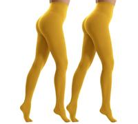 Nebalia 2 Pairs Women's 80D Opaque Soft Colorful Tights | One-Seam Design, High Elastic & Waistband, Reinforced Toe, Soft & Comfortable, 20+ Colors, Daily Life, Dance, Party XS-3XL