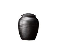 NEBE Tea Tin Canister Ceramic Tea Caddy Mini Awakening Portable Sealed Black Green Sample(D)