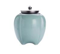 NEBE Tea Tin Canister Modern Simple Large Capacity Metal Cover Tea Can Household Ceramic Storage Cans Sealed(B)