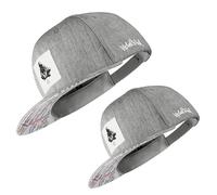 Nebelkind Double Pack Snapback Cap Berlin Adult Unisex + 1 Children's Cap Bundle One Size Adjustable Baseball Cap Streetwear Style Baseball Cap with Straight Peak Grey