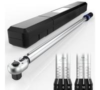 NEBICALS 3/4'' Inch Drive Torque Wrench 100-400 Ft Lb / 135-542 N.M / 29.1'' Length/Heavy Duty/Professional/Dual Direction/Alloy Aluminum Handle/Cr-Mo Head/Solid Storage Case