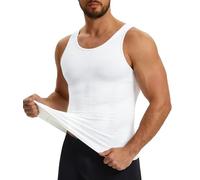 Nebility Compression Tank Tops Men - White Sleeveless Compression Shirt Slimming Undershirt Vest Workout Shapewear Top