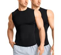 Nebility Men Compression Shirt Vest 2 Packs Slimming Tummy Control Body Shaper Seamless Undershirts Shapewear Waist Trainer Tank Tops